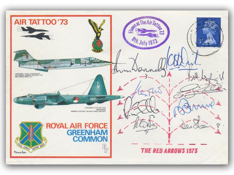1973 Red Arrows team signed, Greenham Common cover