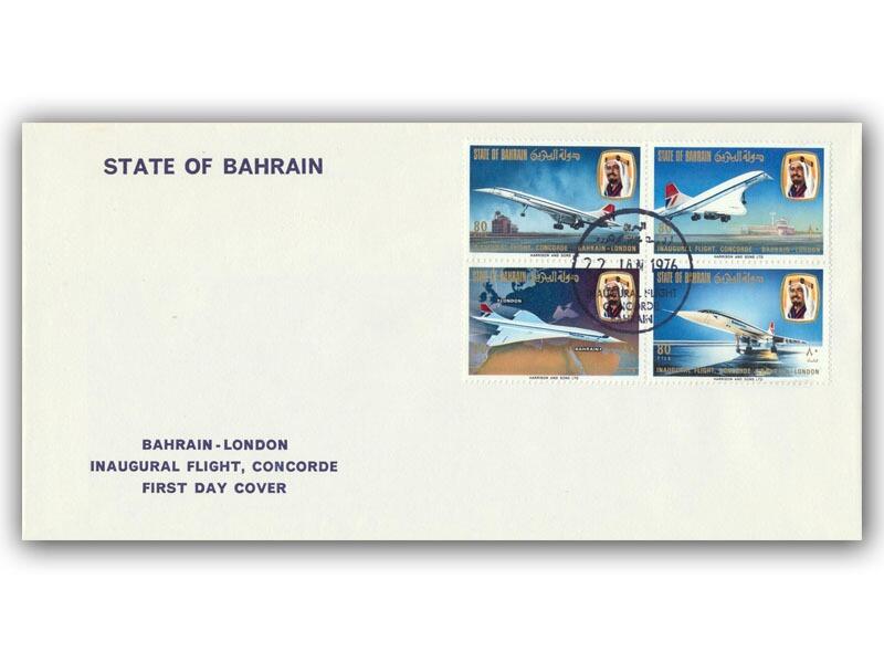 1976 Bahrain Concorde Flown First Day Cover