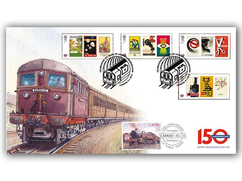 London Underground 150, Stamps from the Miniature Sheet
