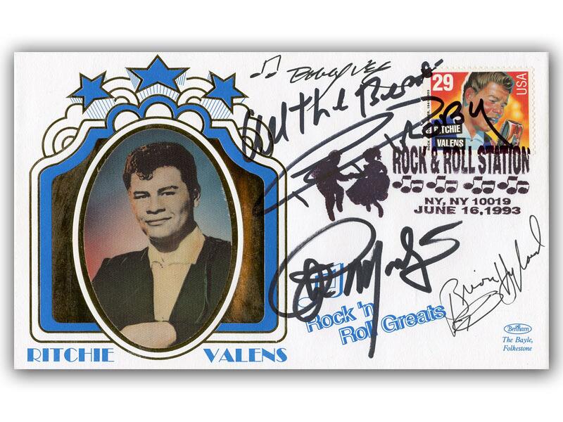 Bobby Vee, P.J.Proby, Chris Montez & Brian Highland signed USA 1993 Rock n’ Roll cover
