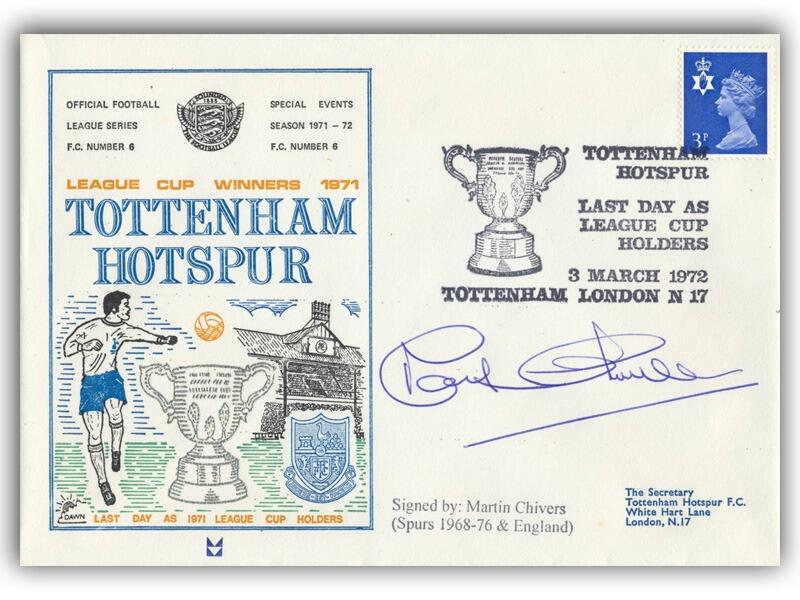 1972 Tottenham Last Day as League Cup Holders, signed by Martin Chivers