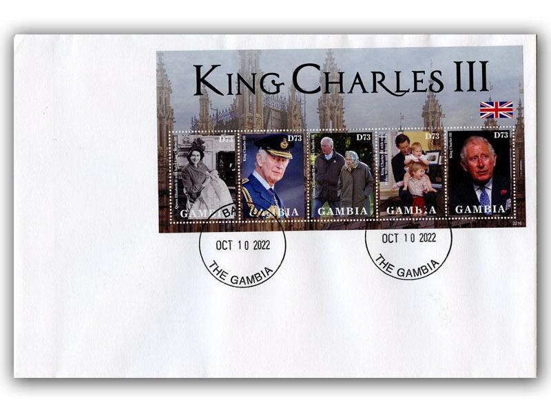 2022 Gambia King Charles III miniature sheet (5 values)