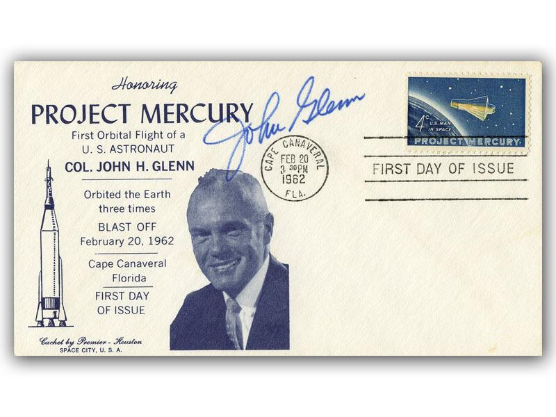John Glenn signed USA 1962 Project Mercury, Cape Canaveral