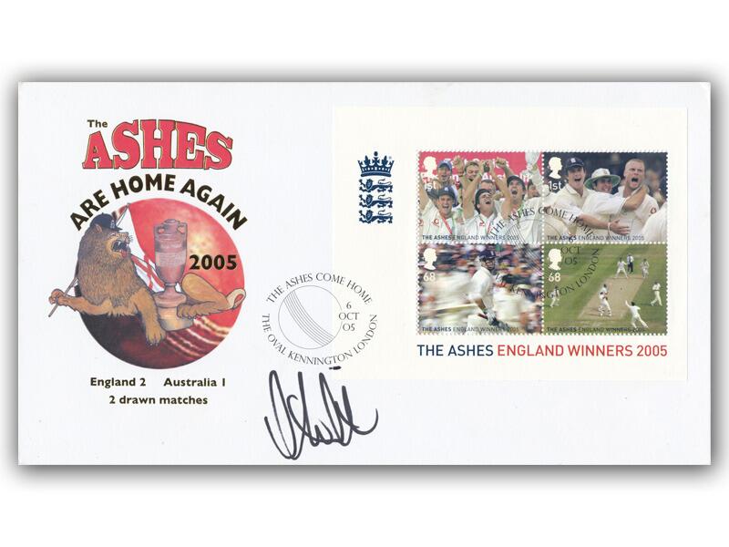 Steve Smith signed 2005 Ashes cover