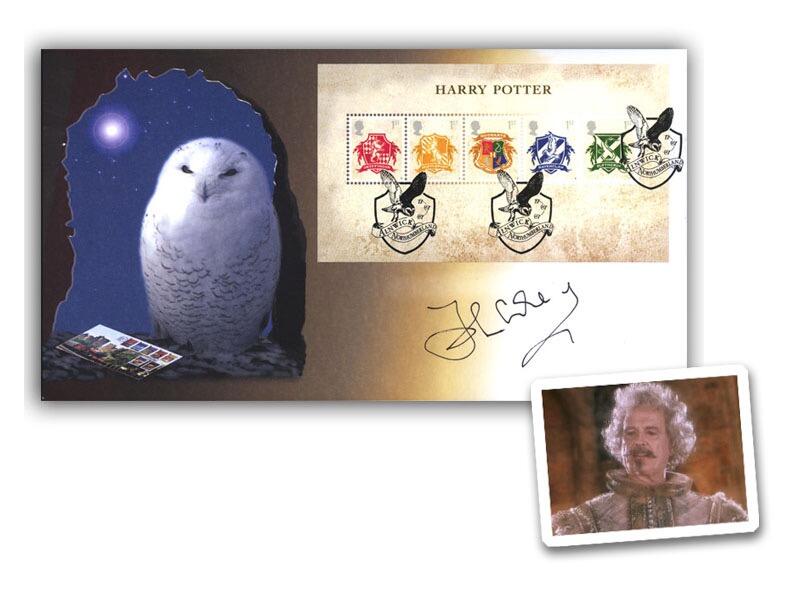 Harry Potter miniature sheet, signed John Cleese