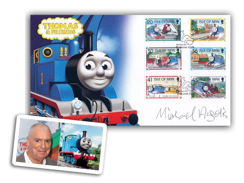 Thomas the Tank Engine Isle of Man Stamp Cover Signed Michael Angelis