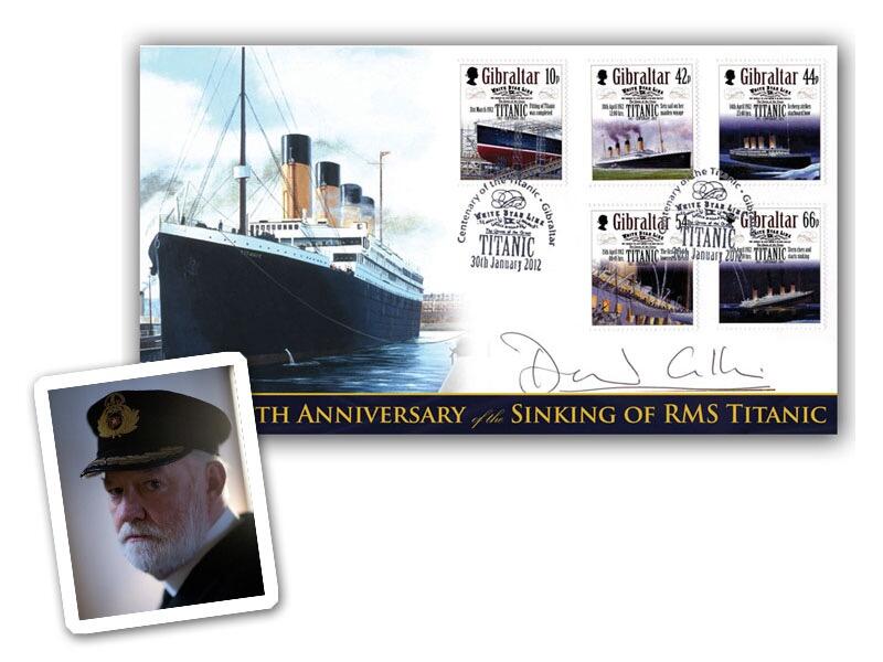 Titanic Centenary Gibraltar stamps, signed David Calder