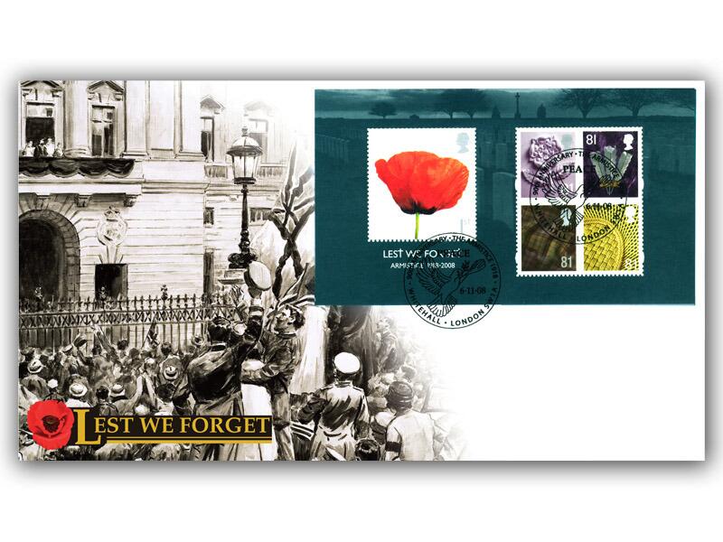 Lest We Forget Miniature Sheet, Whitehall Postmark
