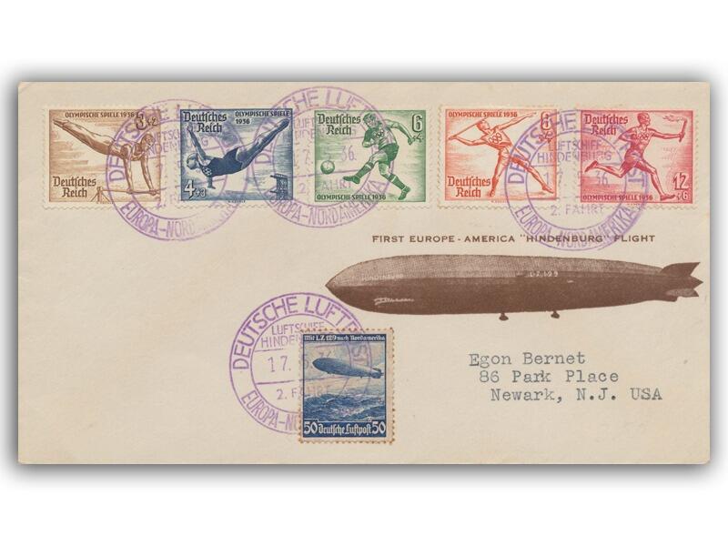 1936 Hindenburg Germany - USA