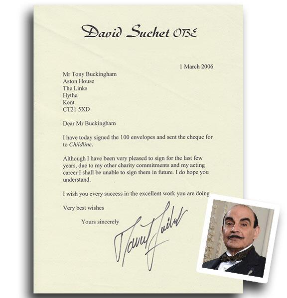 David Suchet, Signed Letter