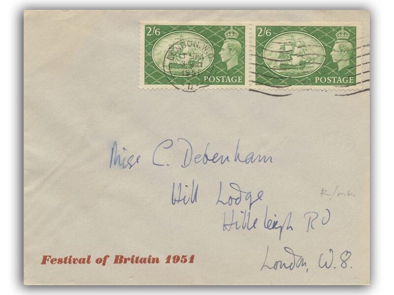 1951 Festival, 2/6d High Value, London slogan