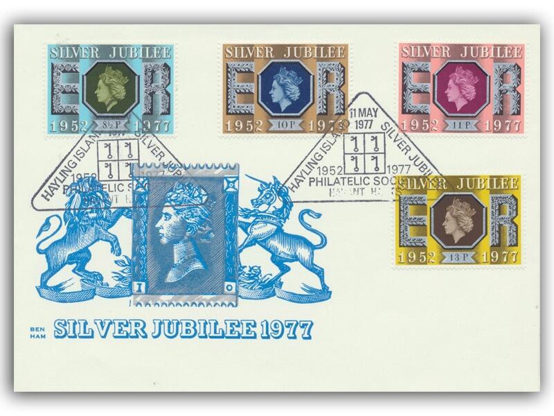 1977 Silver Jubilee, Hayling Island postmark, Benham Engraved