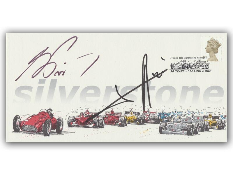 Alain Prost & Jean Alesi signed, Silverstone 50 Years of Formula 1
