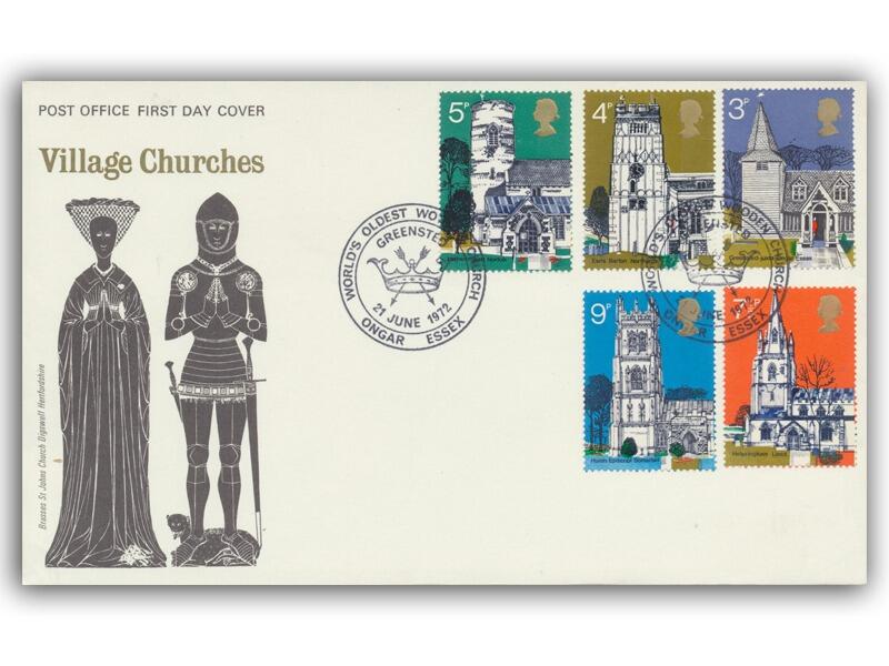 1972 Churches, Ongar postmark, Post Office cover