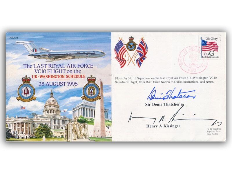 Henry Kissinger & Denis Thatcher Autographs | RAF Flown Cover