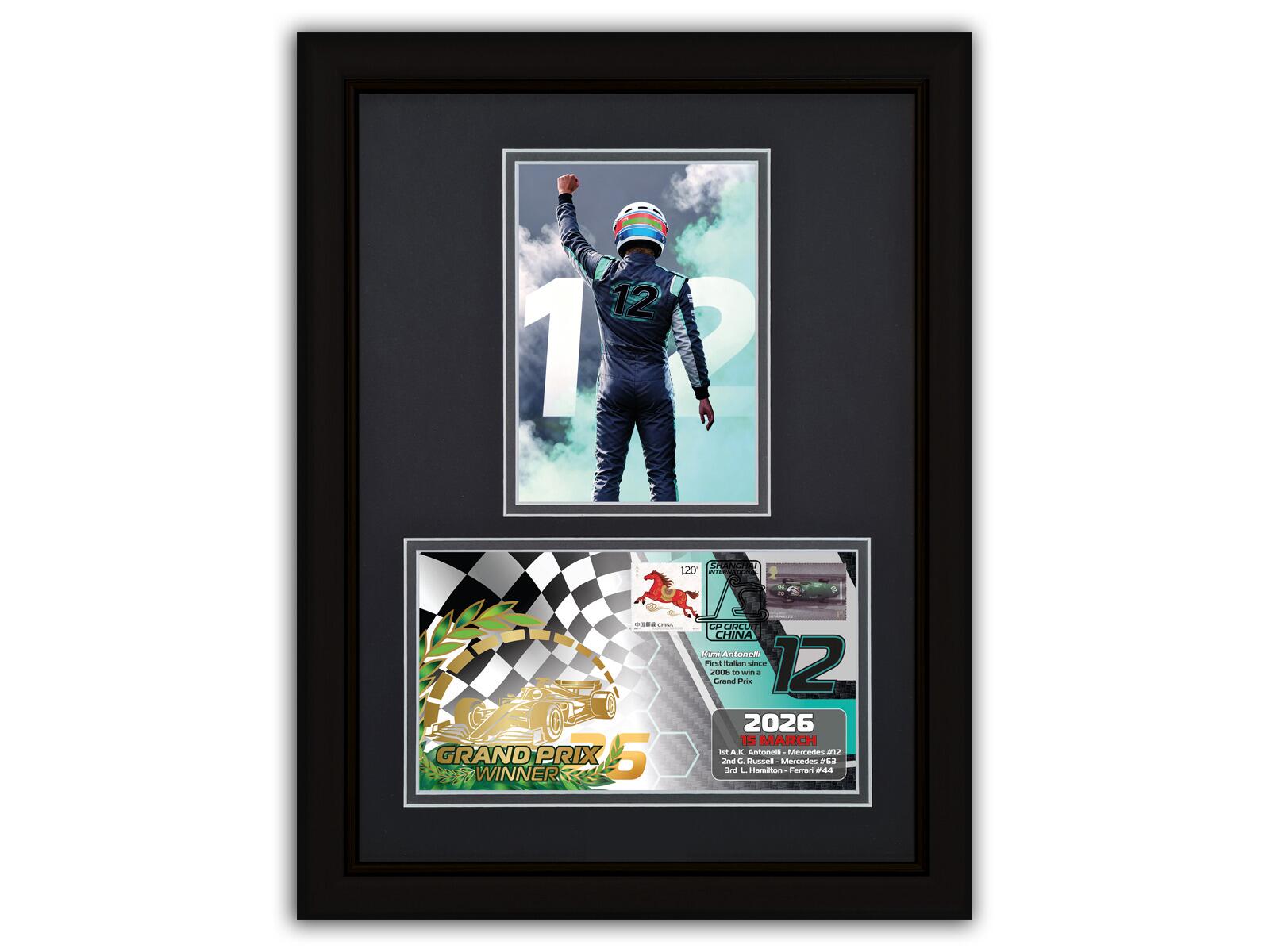 Framed Black Kimi Antonelli - China Shanghai Grand Prix Winner | Formula 1 2026 Season