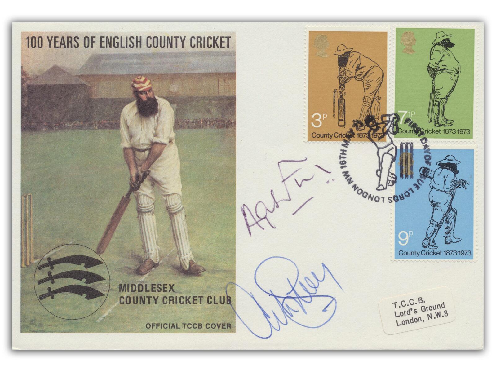 Angus Fraser & Clive Radley signed 1973 Cricket