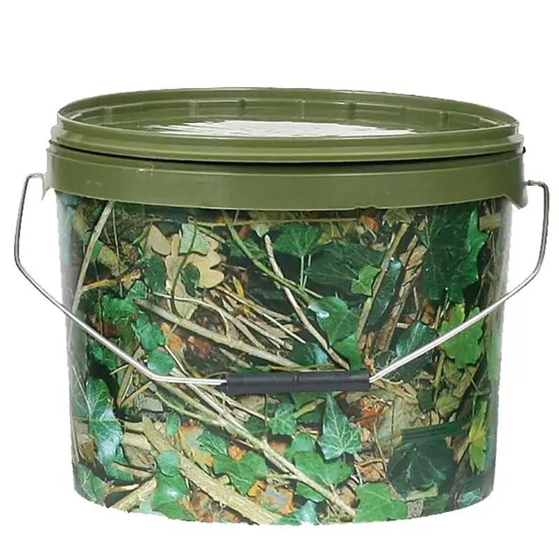 Lemco Camo Round Bait Bucket 10L