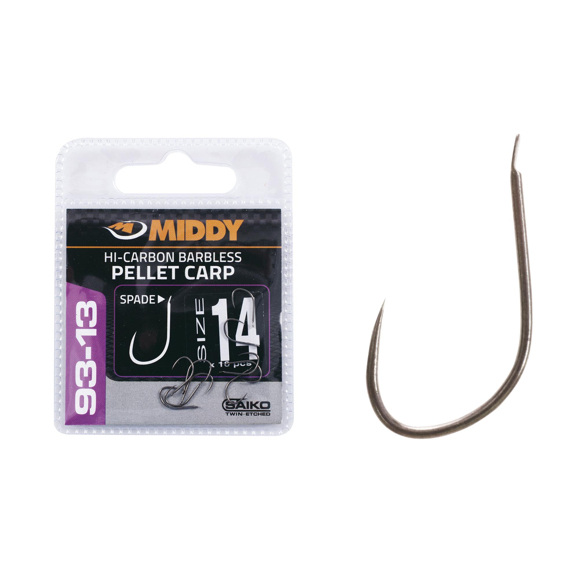 Middy 93-13 Pellet Carp Spade Hooks 18s (10pc)