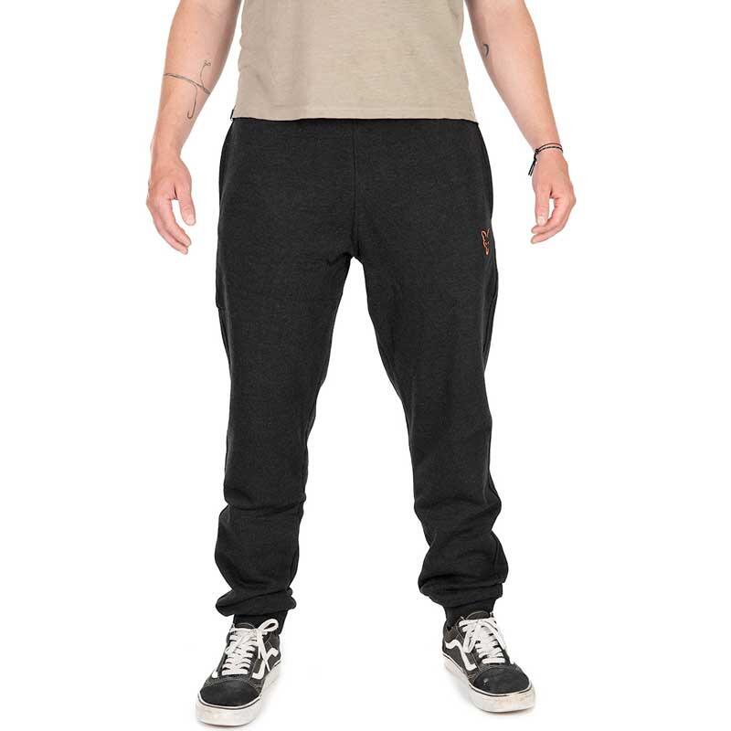 MOdel Wearing Fox Collection Joggers Black & Orange