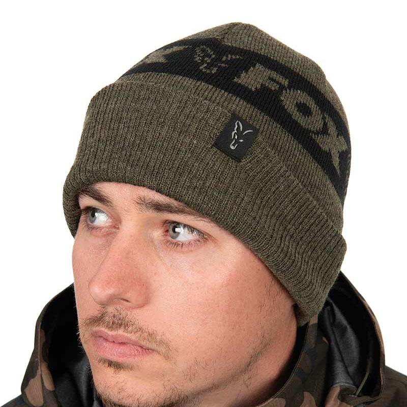 Fox Collection Beanie Hat Green / Black