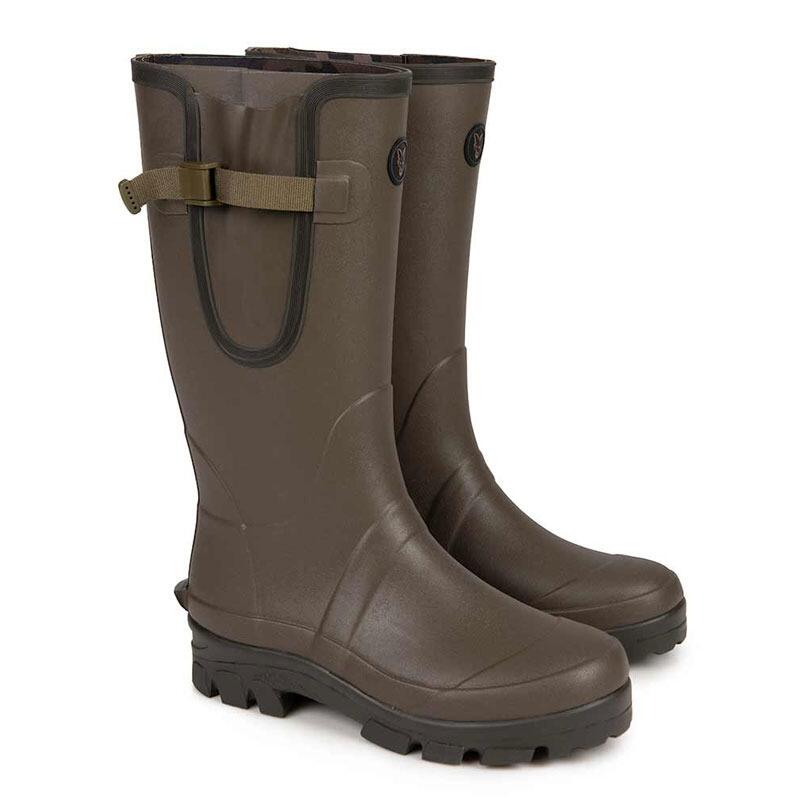 Fox Neoprene Lined Camo / Khaki Wellies with Flexible rubber outer