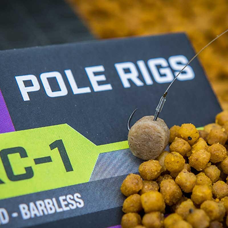 Matrix 10cm MXC-1 Barbless Pole Rigs. Ideal for using with pellets, maggots, corn or meat.