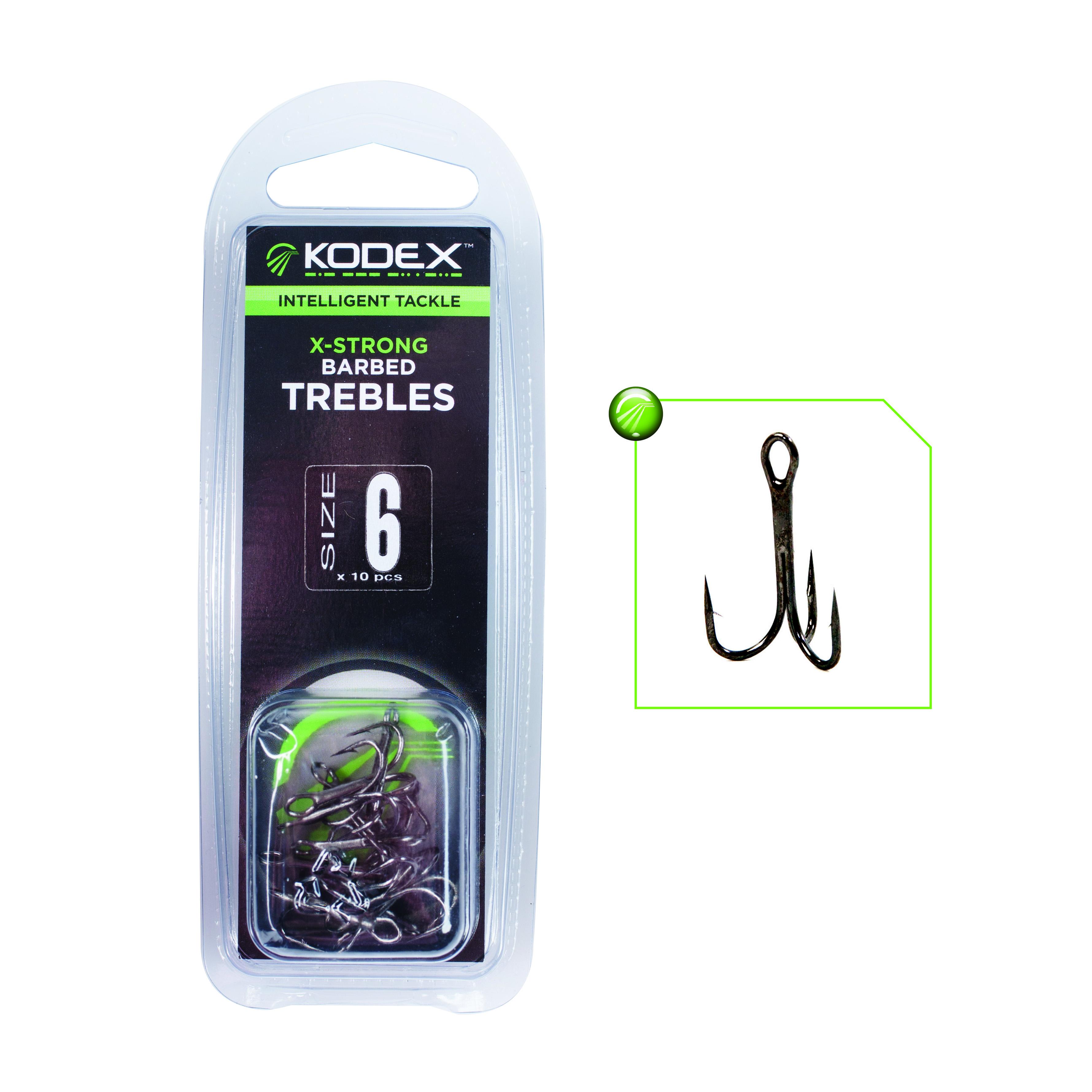 Kodex X-Strong Pike Treble Hooks: Barbed - S8 (10pc)