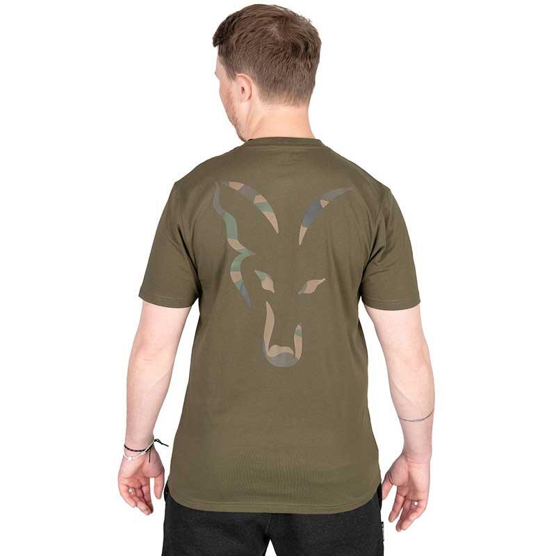Fox Khaki Large Print T Shirt, Branded Fishing Clothing