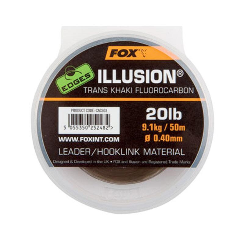 Trans Khaki Fluorocarbon Leader/Hooklink 20lb/0.44mm, Fox Edges Tackle