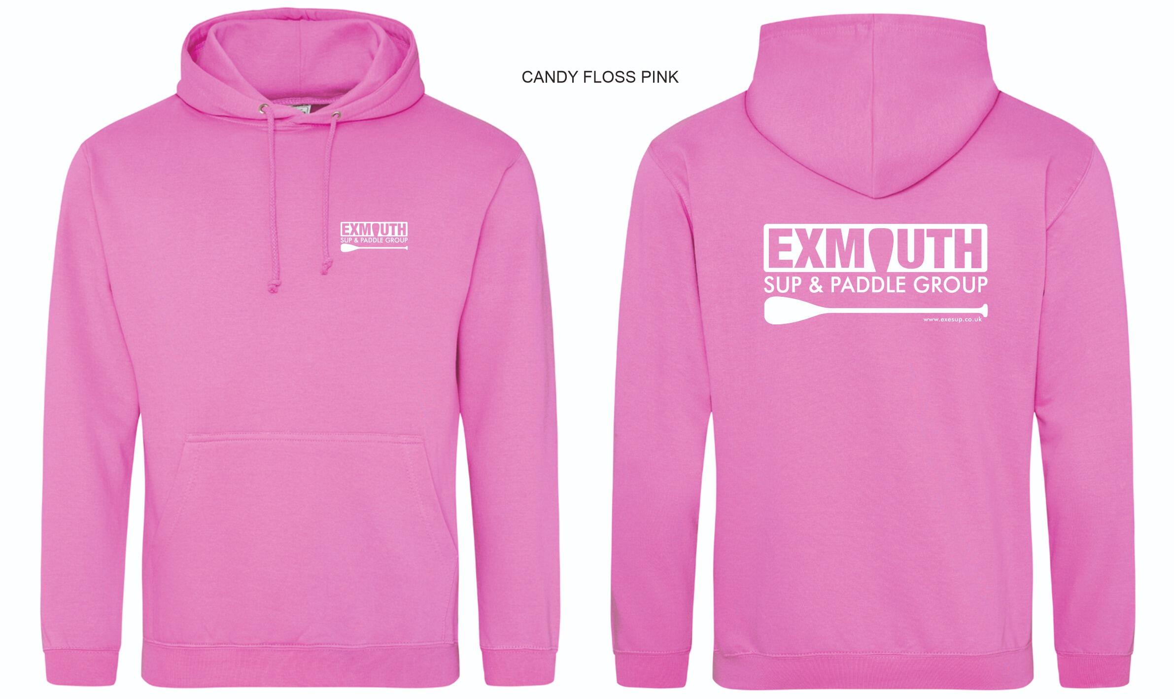 exmouth sup hoodie candy floss pink
