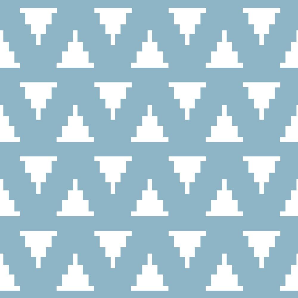 Blue and White Kilim Velvet Fire Retardant Fabric Swatch