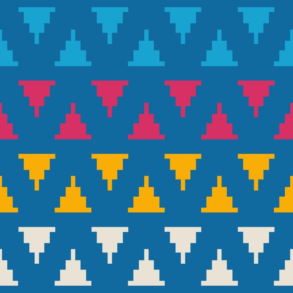 Bright Blue Kilim Luxury Velvet Fabric Swatch