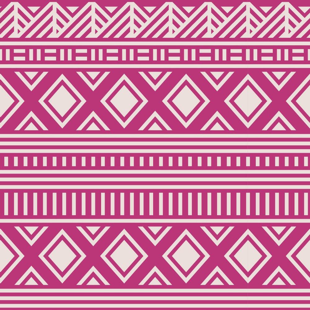 Magenta Tribal Stripes Luxury Velvet Fabric Sample