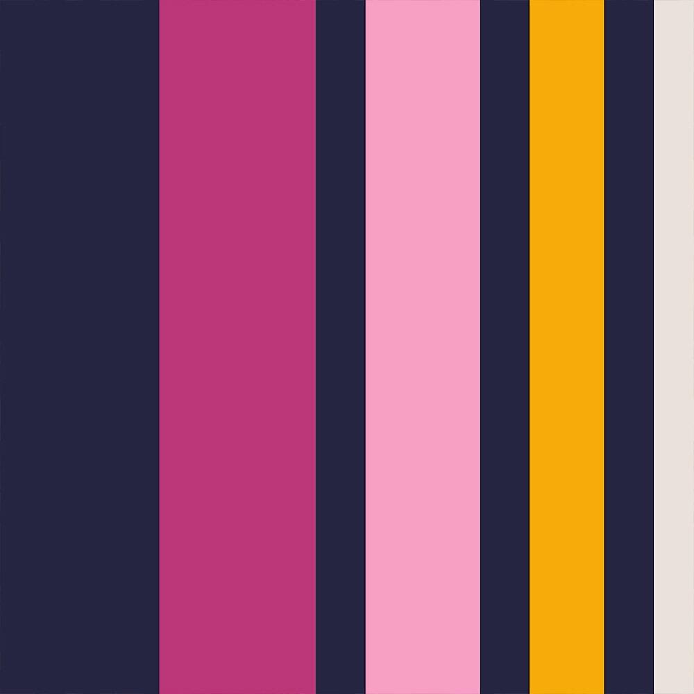 Blue, Pink and Yellow Stripe Velvet Fire Retardant Fabric Sample