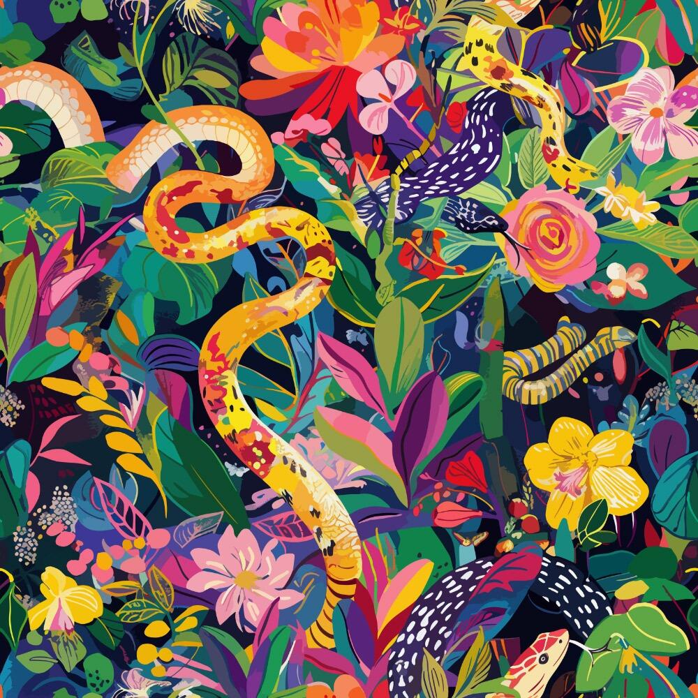 Venomous Vines Luxury Velvet Fabric Swatch