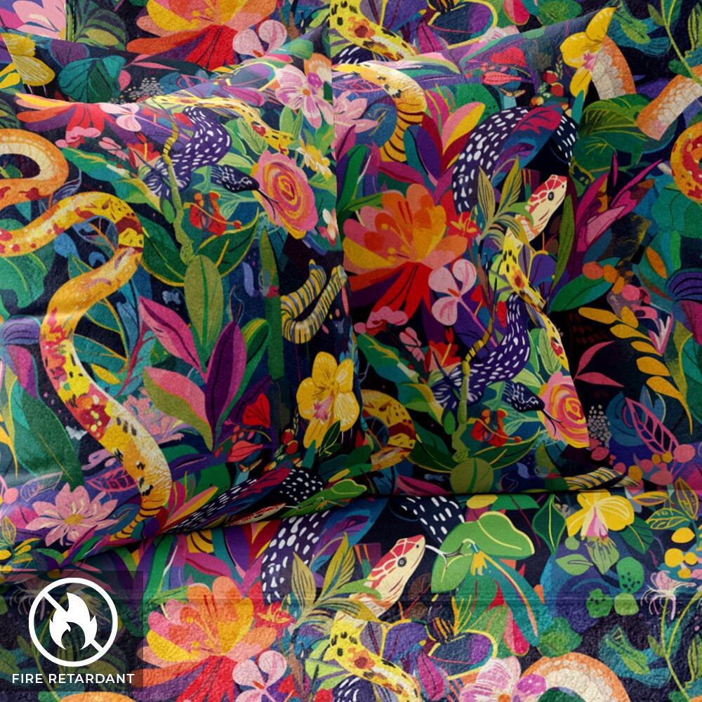 Venomous Vines Velvet Fire Retardant Fabric