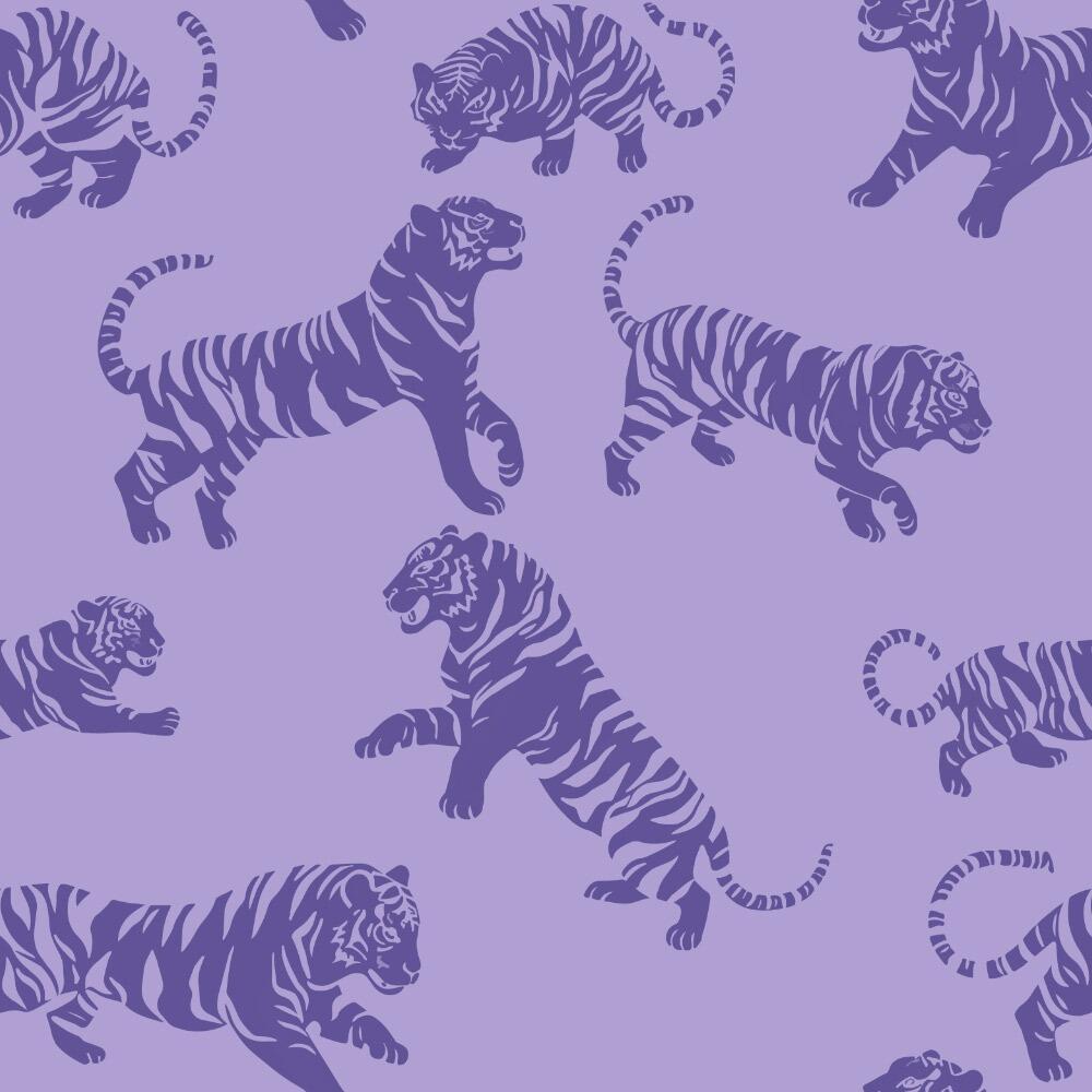 Purple Tiger Tantrum Luxury Velvet Fabric Sample