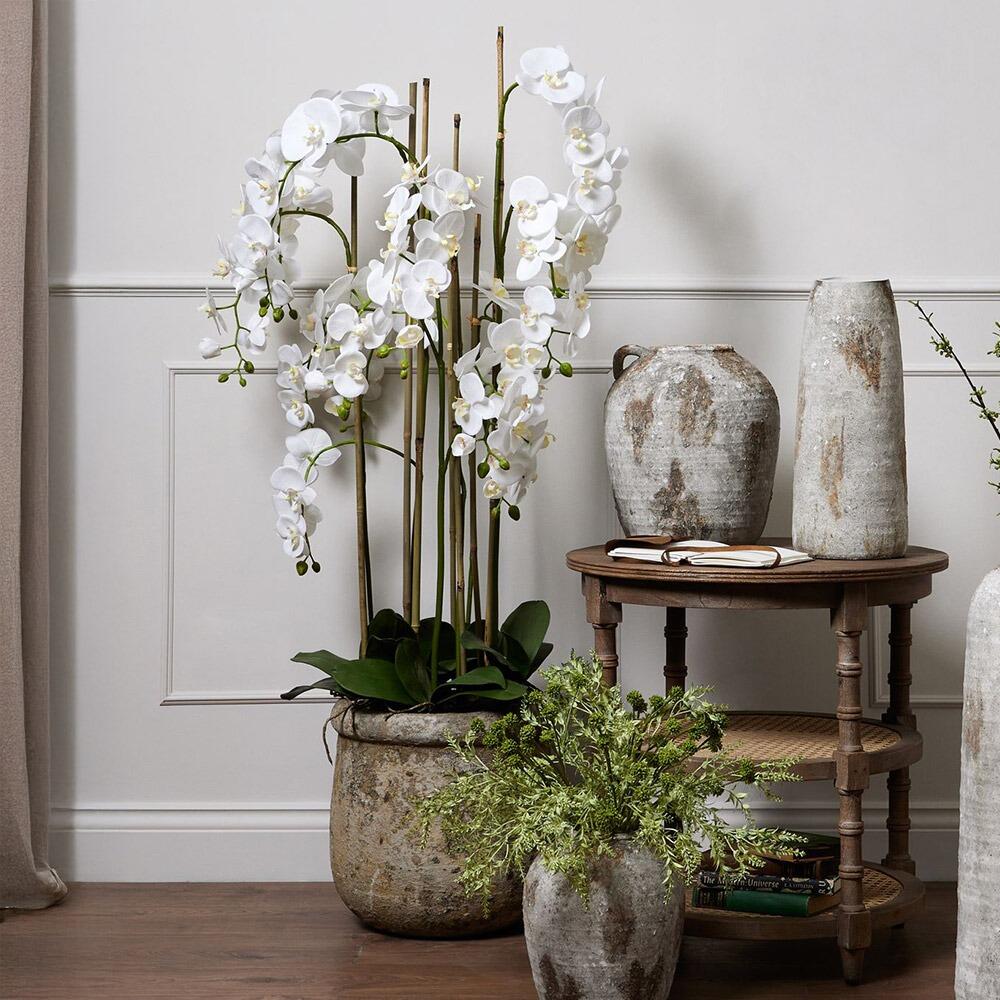 Large Artificial Orchid Plant in Living Room