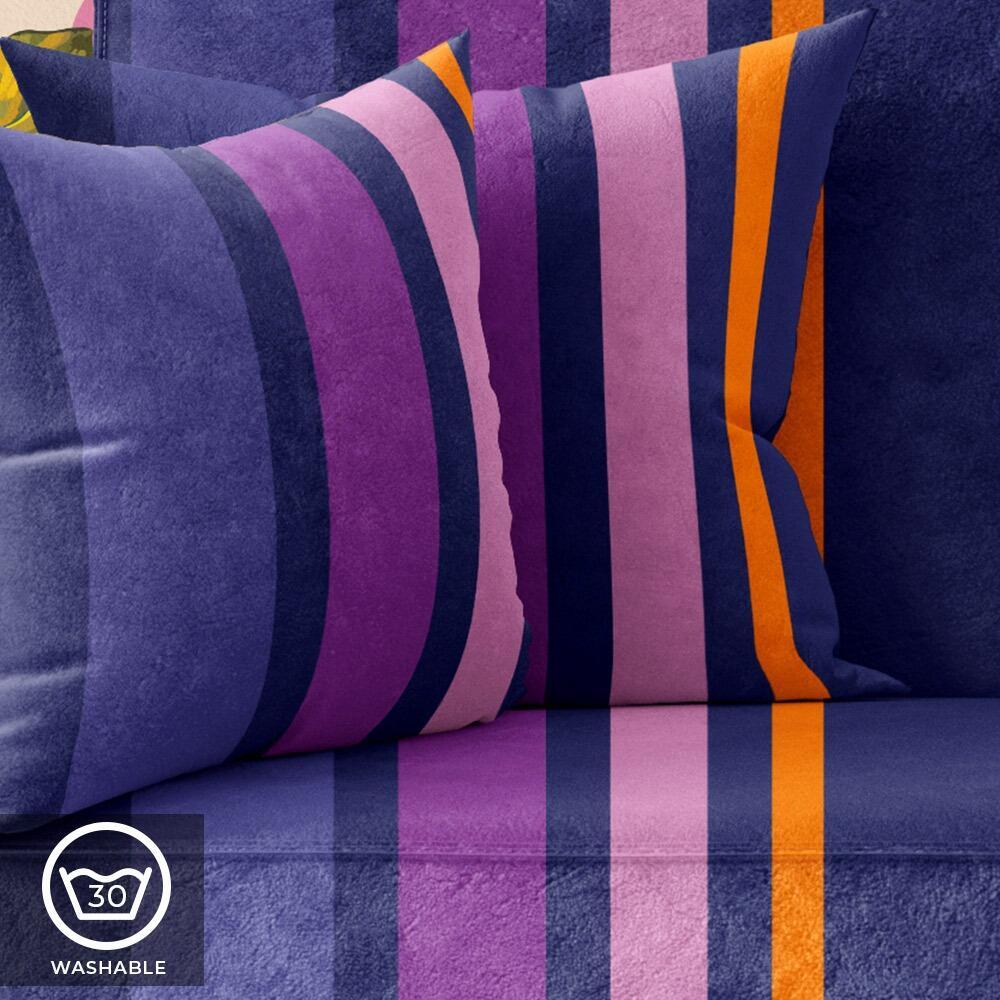 Ape Couture Purple Stripe Luxury Velvet Cushion