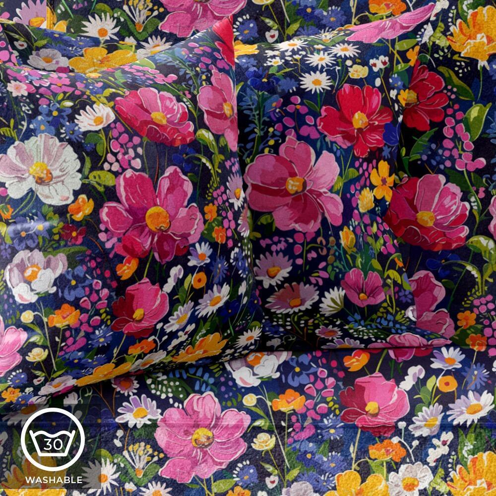 Twilight Blossoms Luxury Velvet Cushion