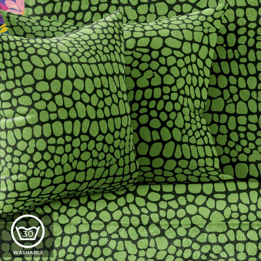 Bright Green Snakeskin Luxury Velvet Cushion