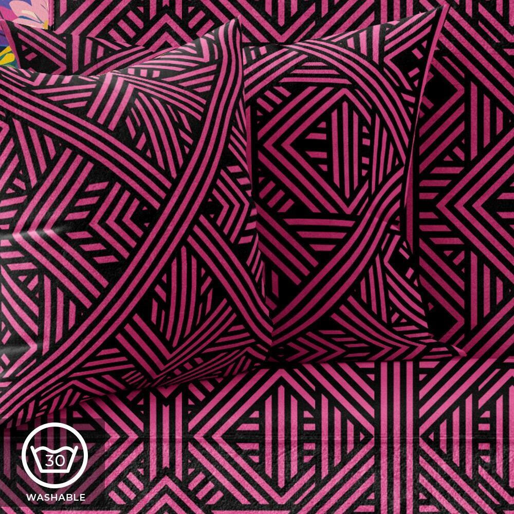 Bright Pink Weave Luxury Velvet Cushion