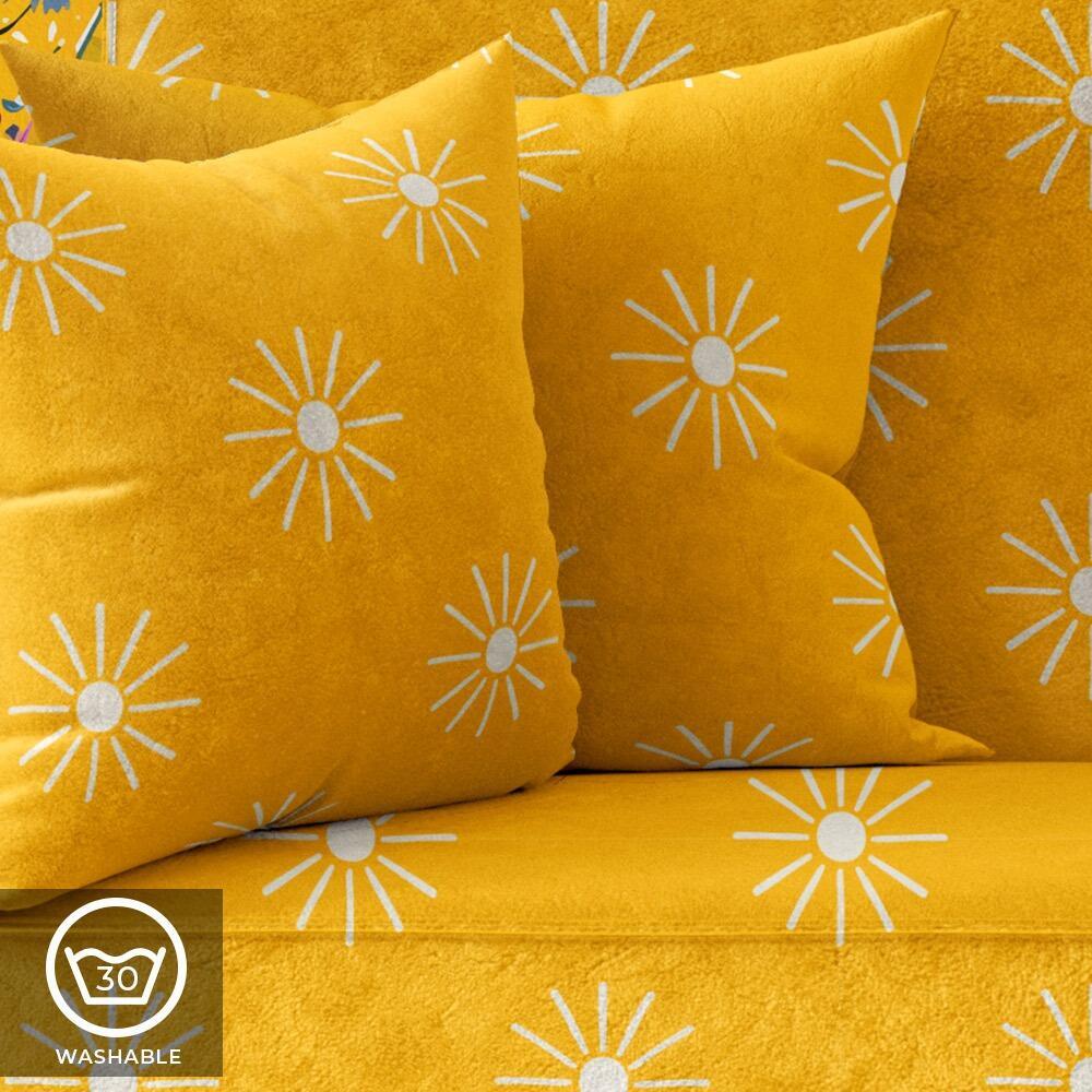 Yellow Sunburst Luxury Velvet Cushion
