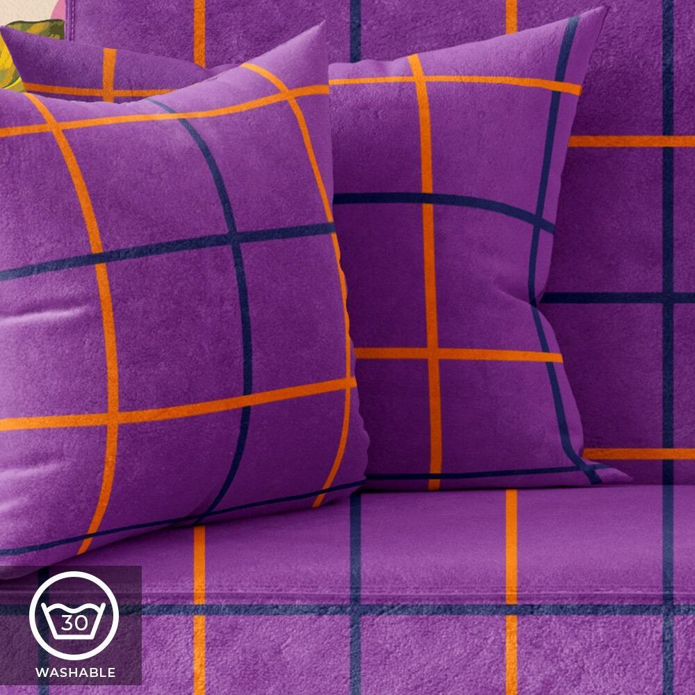 Purple Check Luxury Velvet Cushion
