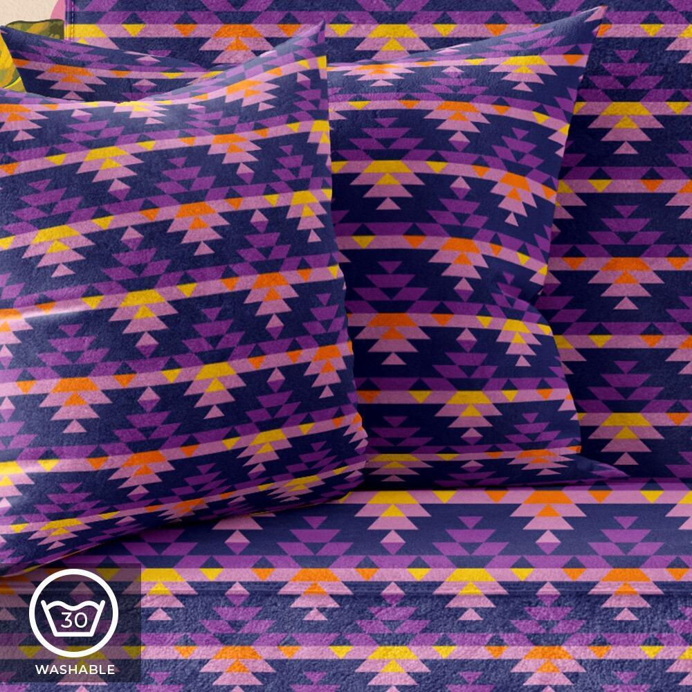 Purple Aztec Luxury Velvet Cushion