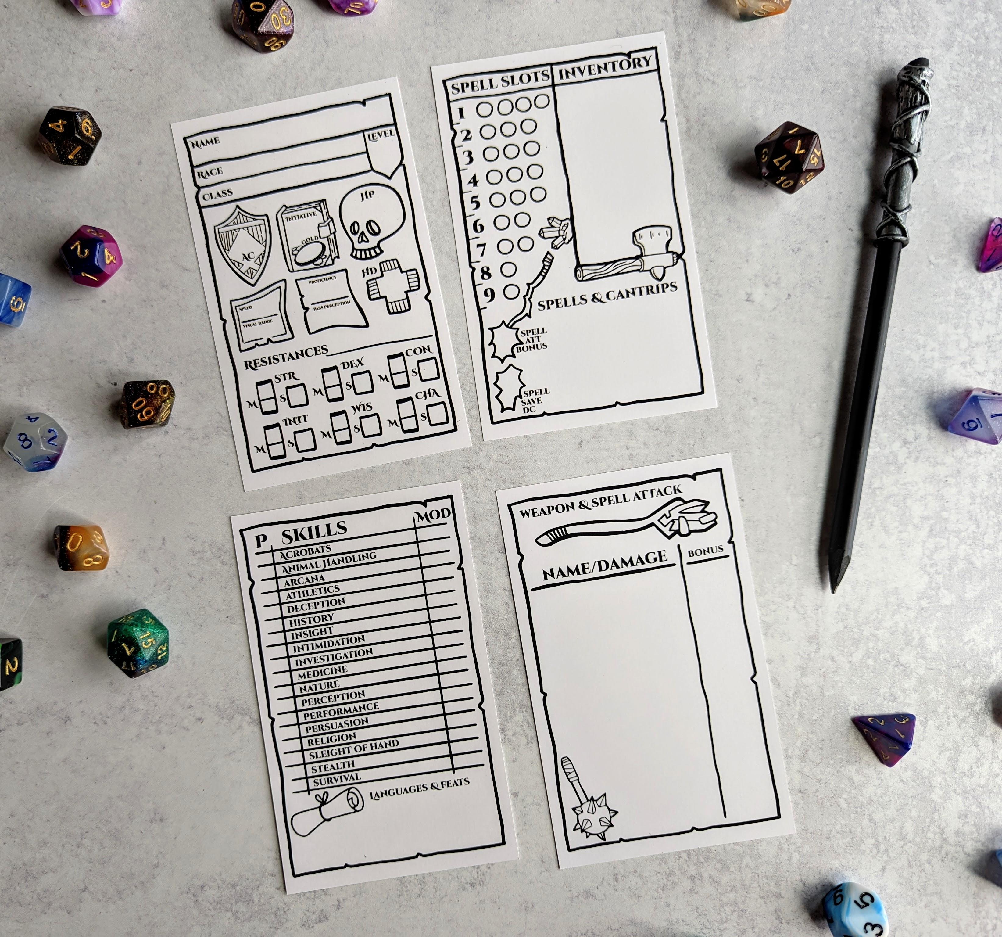 mini-character-sheets