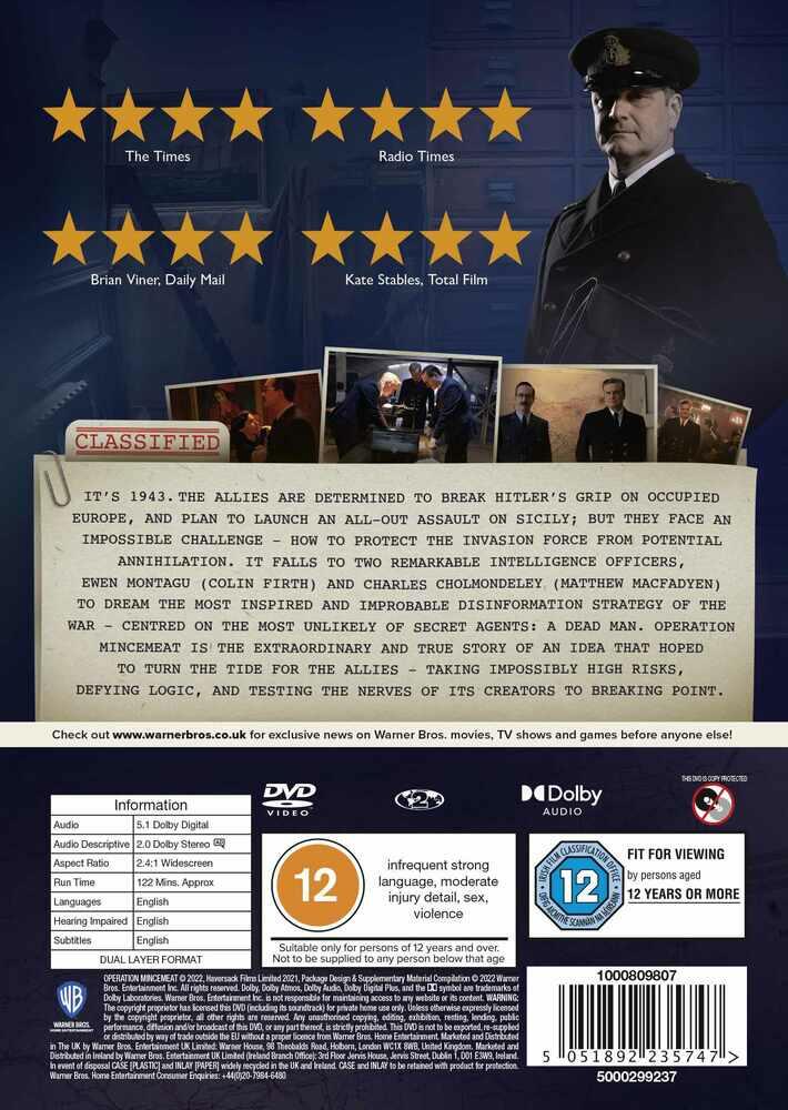 Operation Mincemeat DVD