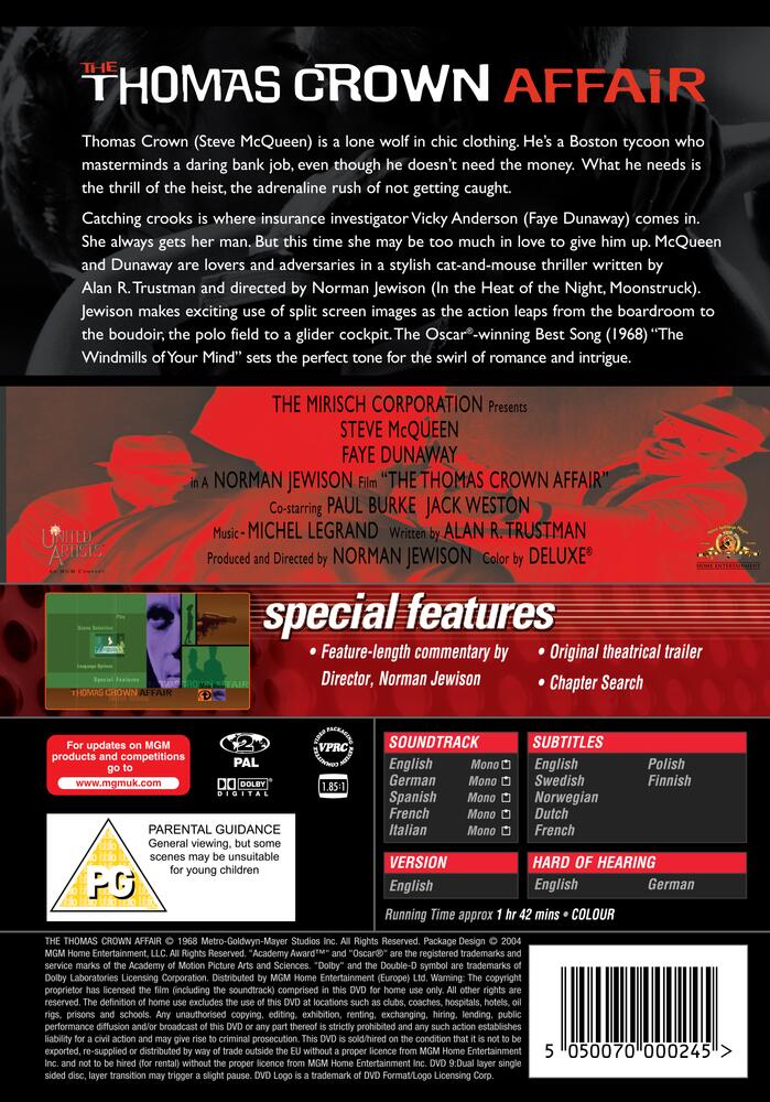The Thomas Crown Affair DVD