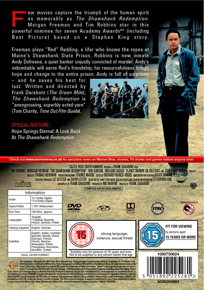 Stephen King - The Shawshank Redemption DVD